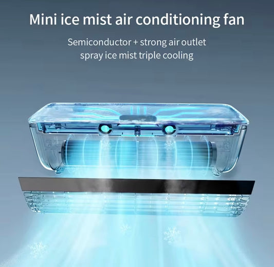 Edon ventilateur de climatisation 6000 mah cuisine sans fil, lavables,glace et brouillard ventilateur de refroidissement semi-conducteur réfrigération mural ventilateur de bureau