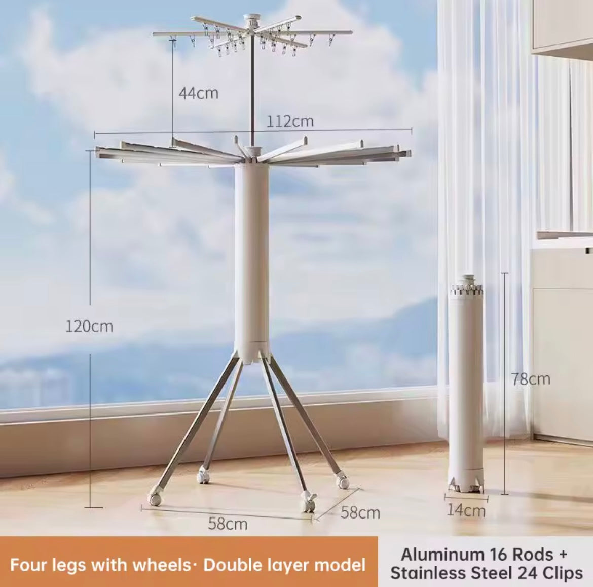 Poteau de sol pliant pour le séchage de la pieuvre T1, balcon domestique, intérieur, portable, vêtements, face T1, couette, sol de séchage T1