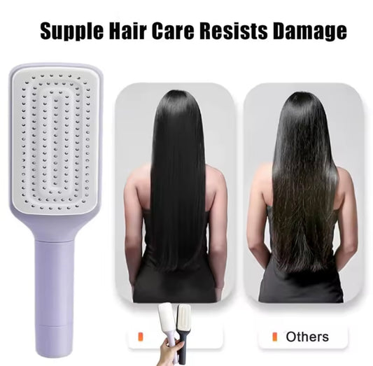 Brosse de Massage autonettoyante, peigne télescopique, nettoyage à une touche, perte de cheveux, Airbag, peigne de Massage du cuir chevelu avec poils rétractables, 1/2 pièces