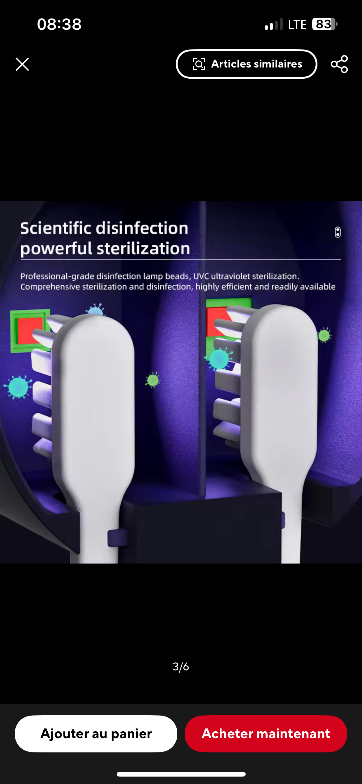 Mini stérilisateur de brosse à dents de voyage Portable et Rechargeable