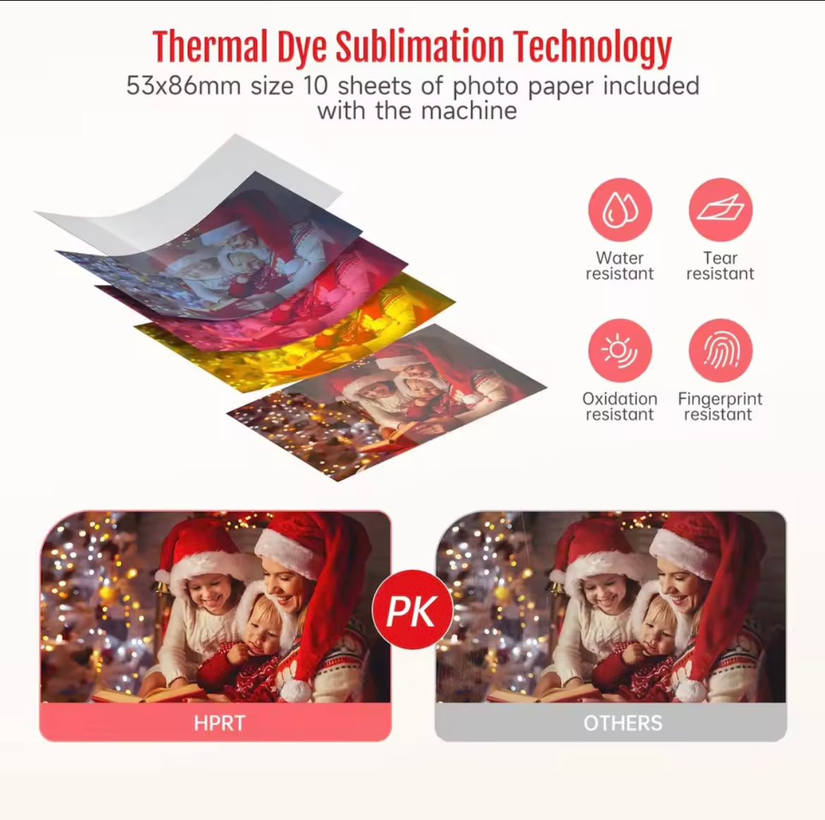 Imprimante Photo Portable 300 DPI – Souvenirs Instantanés en Couleurs