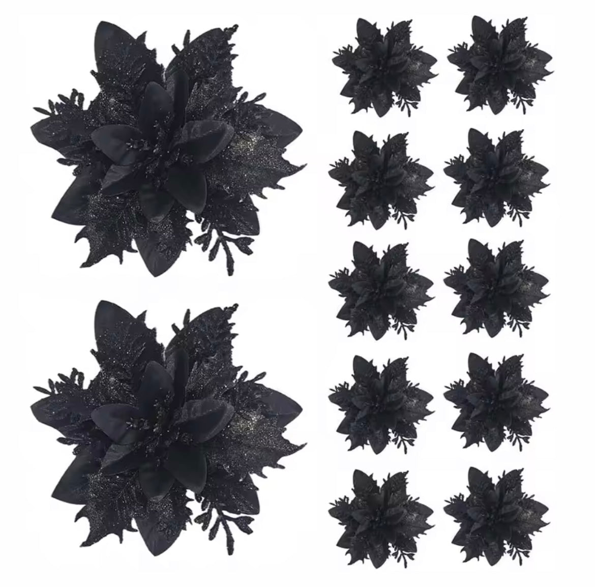 Ornements de fleurs pour sapin de noël, 10 pièces de 14,5cm