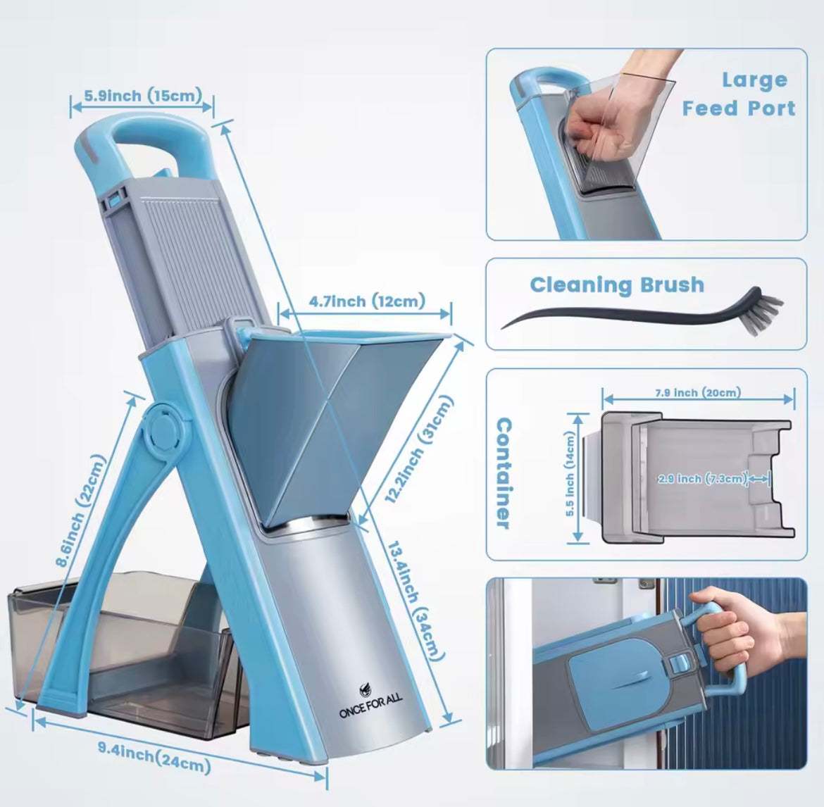 Accessoires de cuisine Trancheuse Mandoline, ONCE FOR ALL. Tranche de légumes, hachoir alimentaire, coupe, coupe-fruits, frites, Julinner