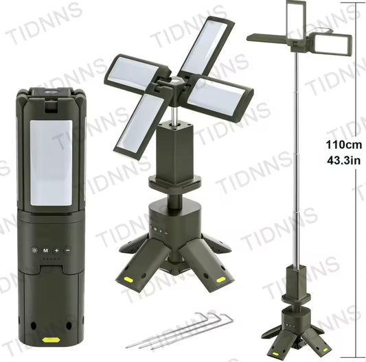 Lampe LED télescopique aste, lanterne de camping, lampe de tente de pêche, randonnée en plein air, super lumineuse, magnétique, rotative, 14000mAh, 6000 LM