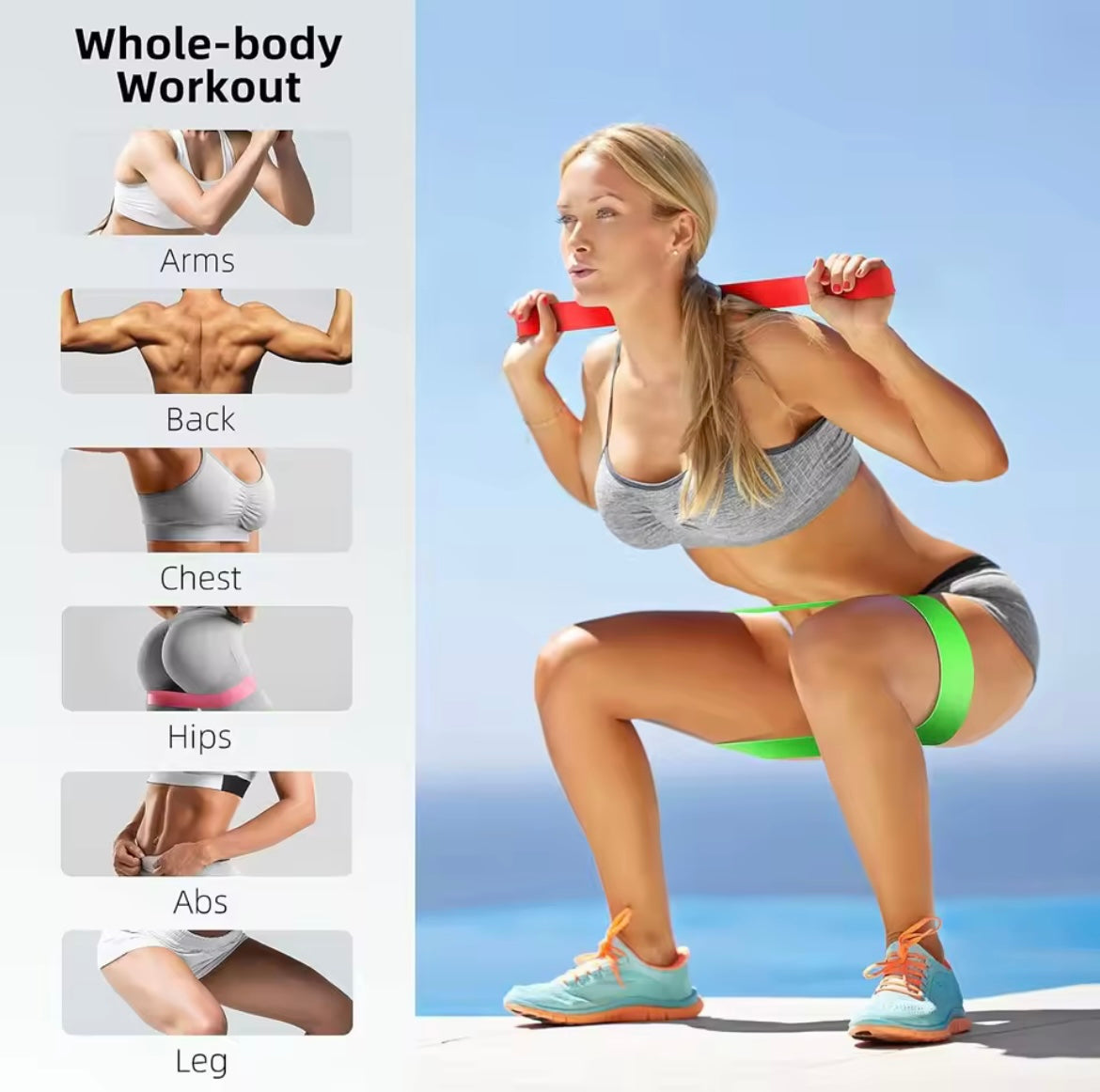 Bandes de résistance TPE, ensemble de Fitness