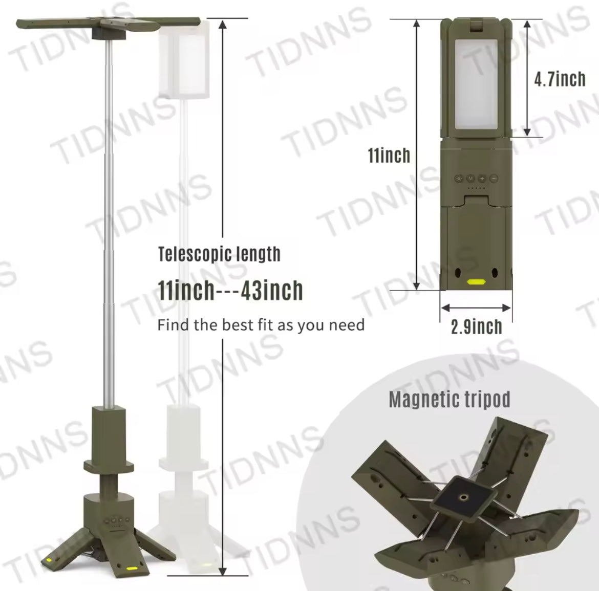 Lampe LED télescopique aste, lanterne de camping, lampe de tente de pêche, randonnée en plein air, super lumineuse, magnétique, rotative, 14000mAh, 6000 LM