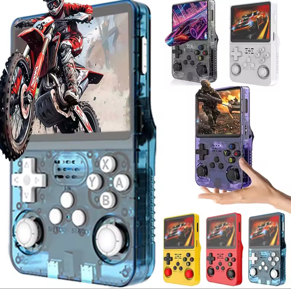 Console de jeu rétro portable classique R36S avec système ARKOS, jeux vidéo, carte unique, Portable, cadeau pour enfants, 3.5 pouce – Plus de 500
