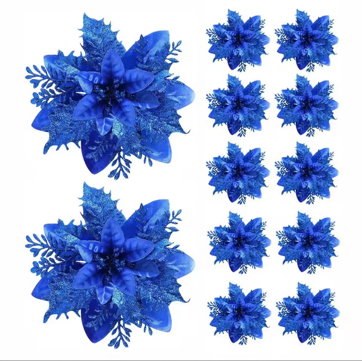 Ornements de fleurs pour sapin de noël, 10 pièces de 14,5cm