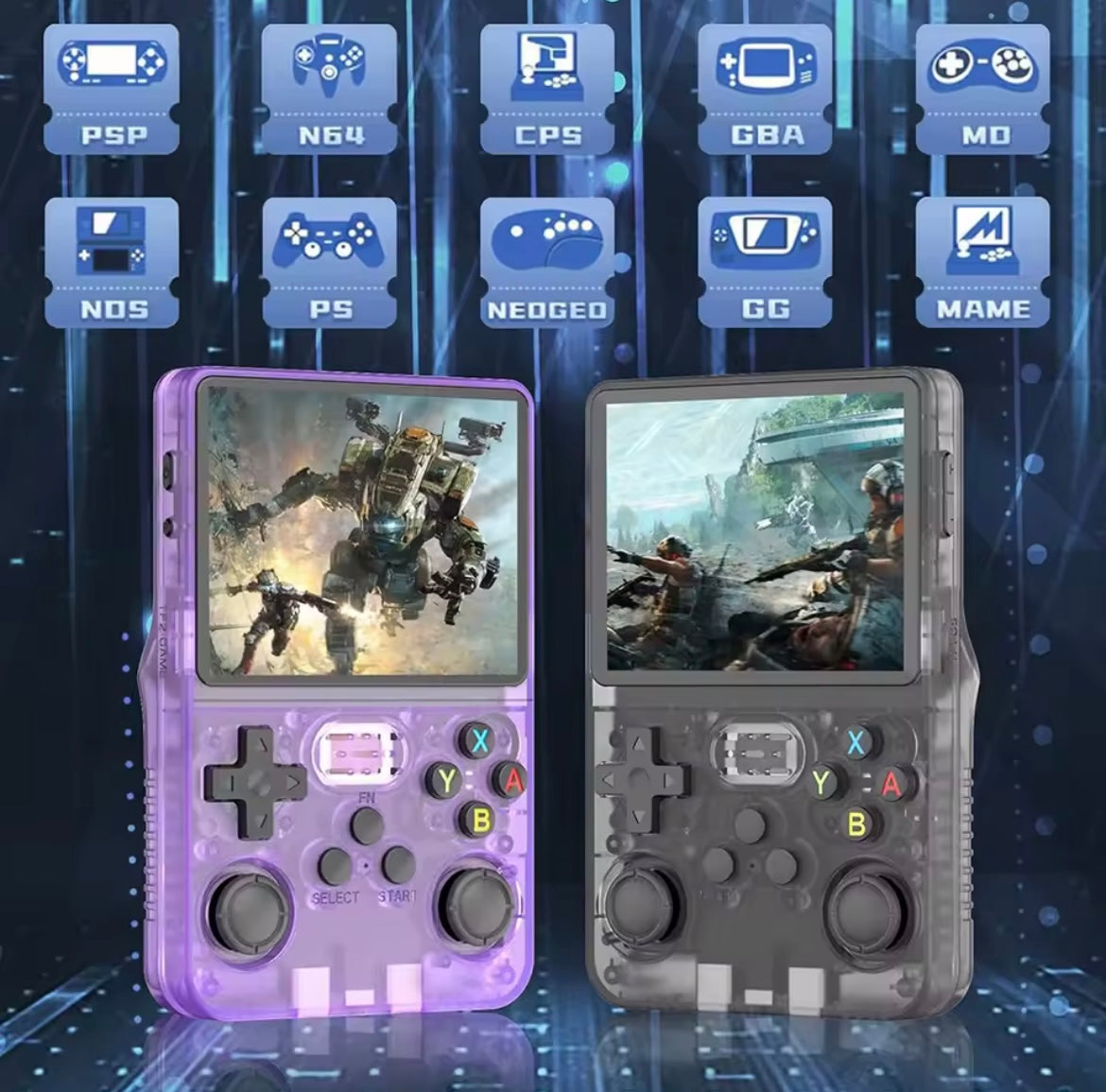 Console de jeu rétro portable classique R36S avec système ARKOS, jeux vidéo, carte unique, Portable, cadeau pour enfants, 3.5 pouce – Plus de 500