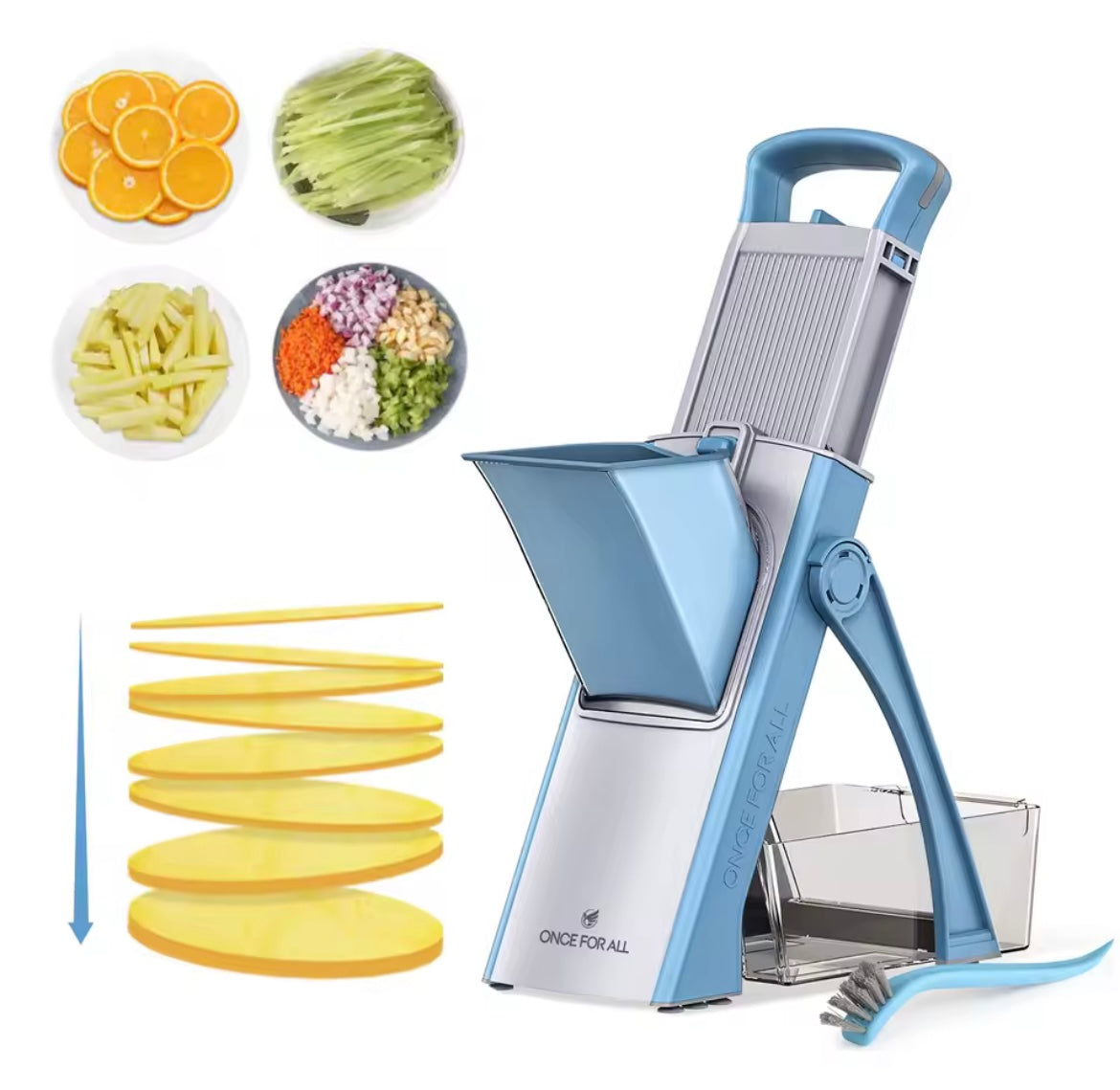 Accessoires de cuisine Trancheuse Mandoline, ONCE FOR ALL. Tranche de légumes, hachoir alimentaire, coupe, coupe-fruits, frites, Julinner