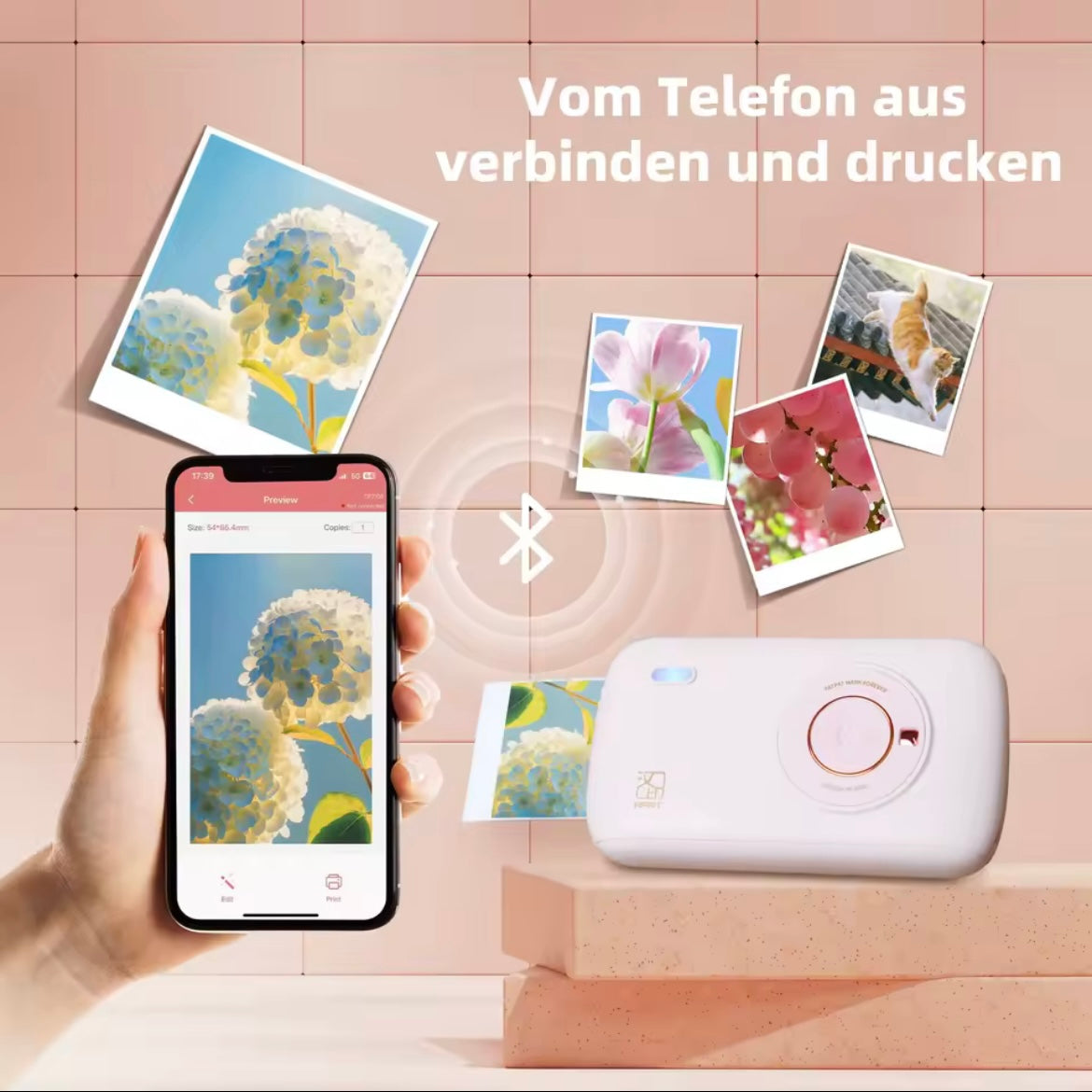 Imprimante Photo Portable 300 DPI – Souvenirs Instantanés en Couleurs