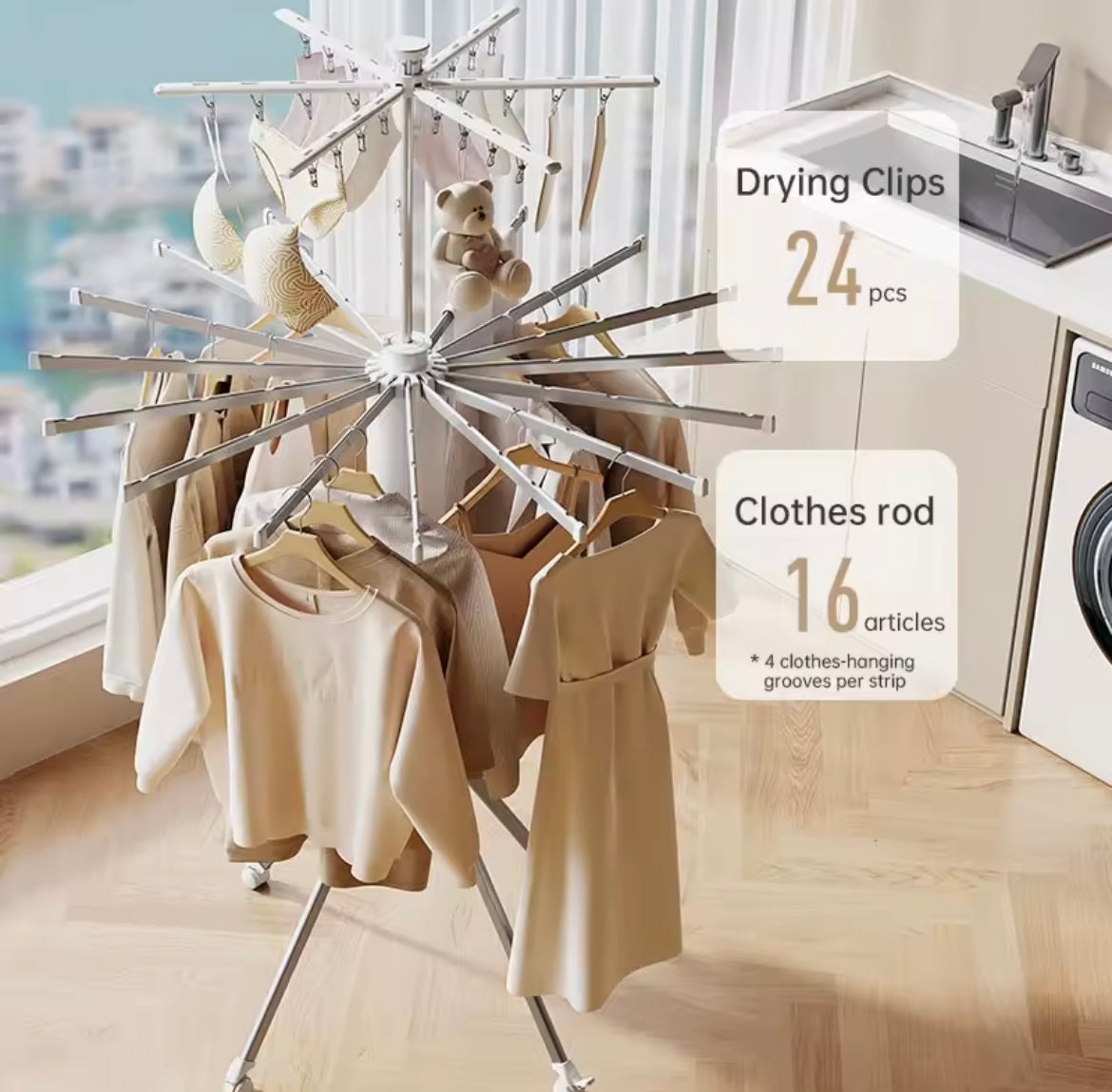 Poteau de sol pliant pour le séchage de la pieuvre T1, balcon domestique, intérieur, portable, vêtements, face T1, couette, sol de séchage T1