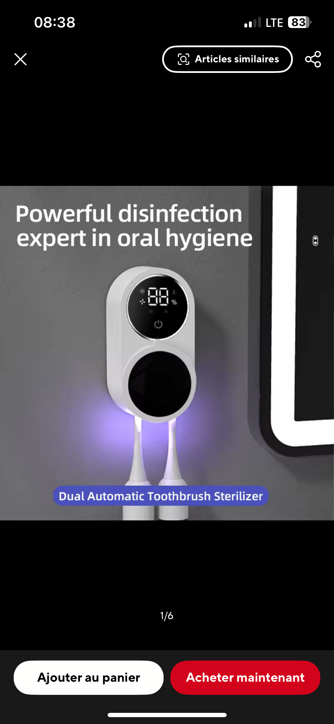 Mini stérilisateur de brosse à dents de voyage Portable et Rechargeable