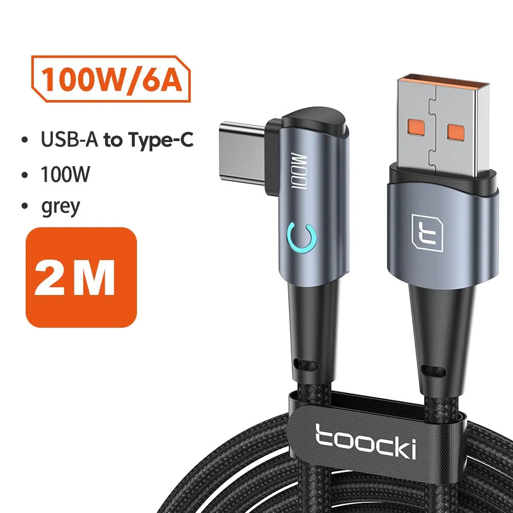 ⚡ Câble de Charge Rapide Toocki 100W/6A – USB-C Haute Performance