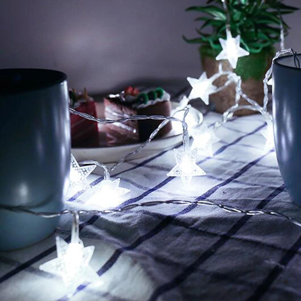 Guirlande Étoiles LED – Lumières Décoratives Chaudes pour Maison, Mariage, Fête & Noël