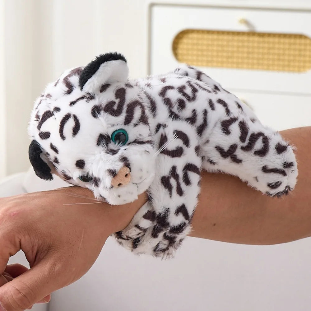 Bracelet Peluche Léopard Adorable - Jouet Câlin à Porter au Poignet pour Enfants