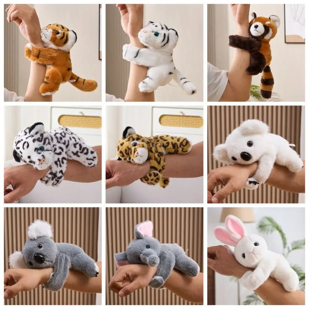 Bracelet Peluche Léopard Adorable - Jouet Câlin à Porter au Poignet pour Enfants