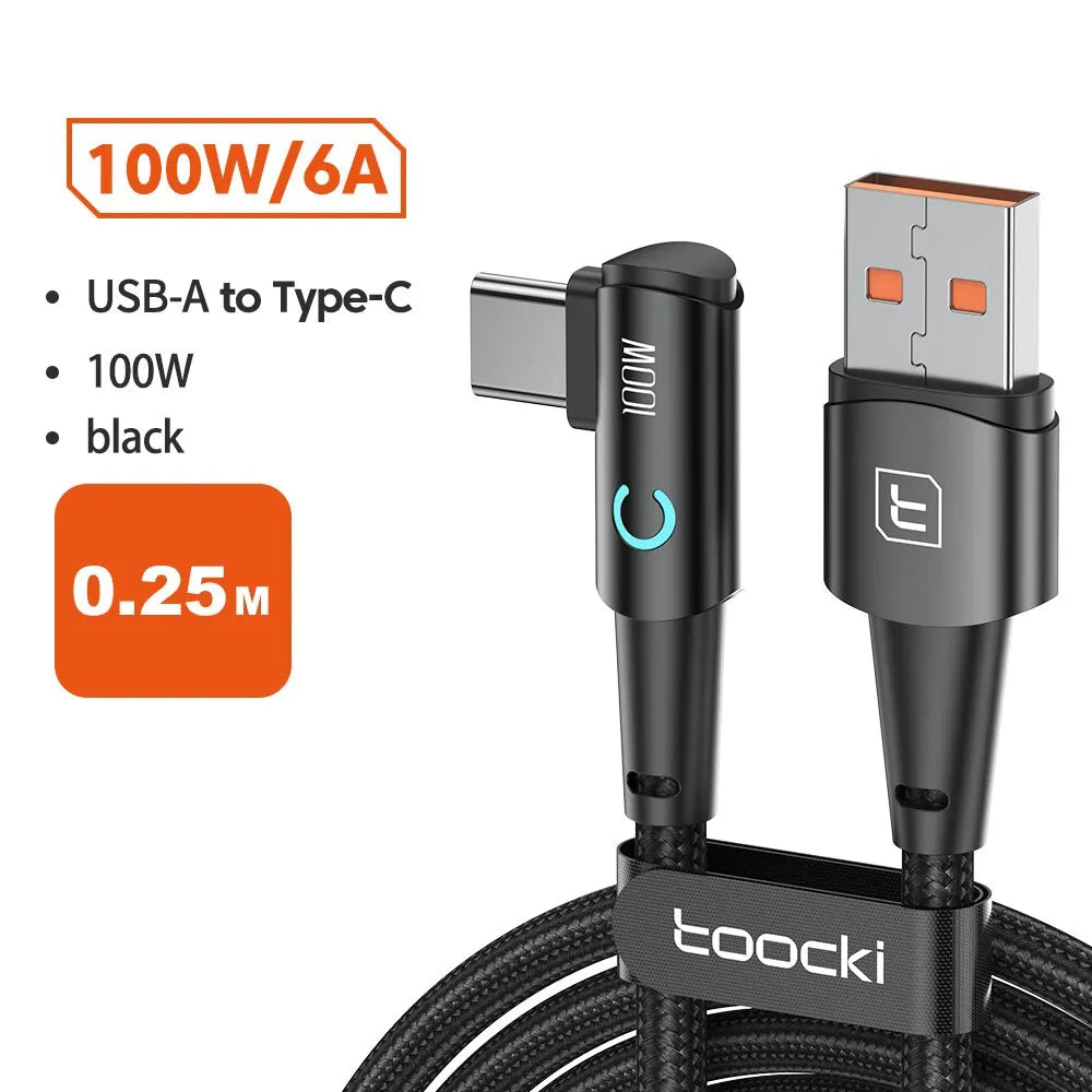 ⚡ Câble de Charge Rapide Toocki 100W/6A – USB-C Haute Performance
