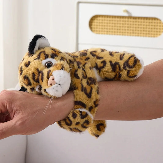 Bracelet Peluche Léopard Adorable - Jouet Câlin à Porter au Poignet pour Enfants