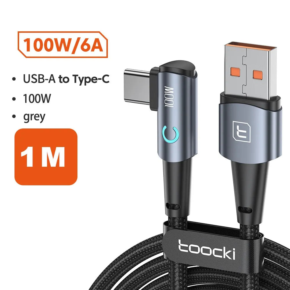 ⚡ Câble de Charge Rapide Toocki 100W/6A – USB-C Haute Performance