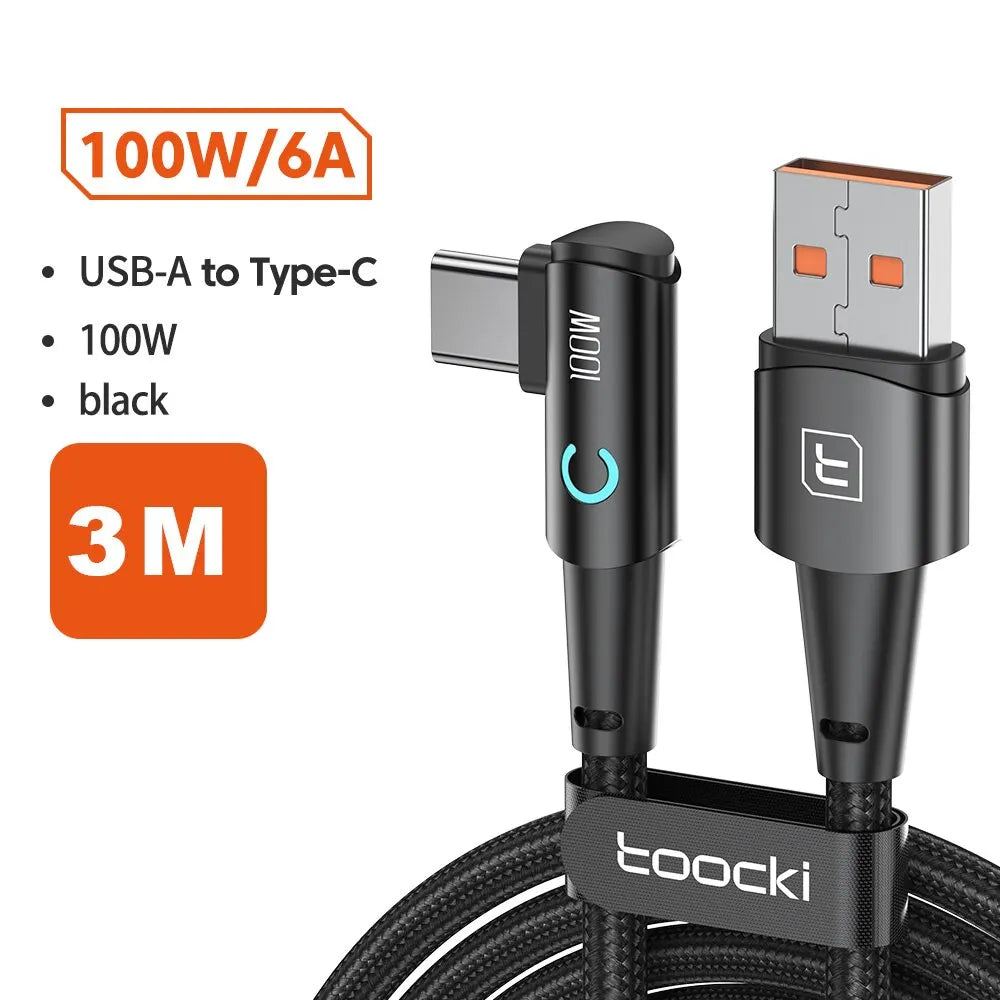 ⚡ Câble de Charge Rapide Toocki 100W/6A – USB-C Haute Performance