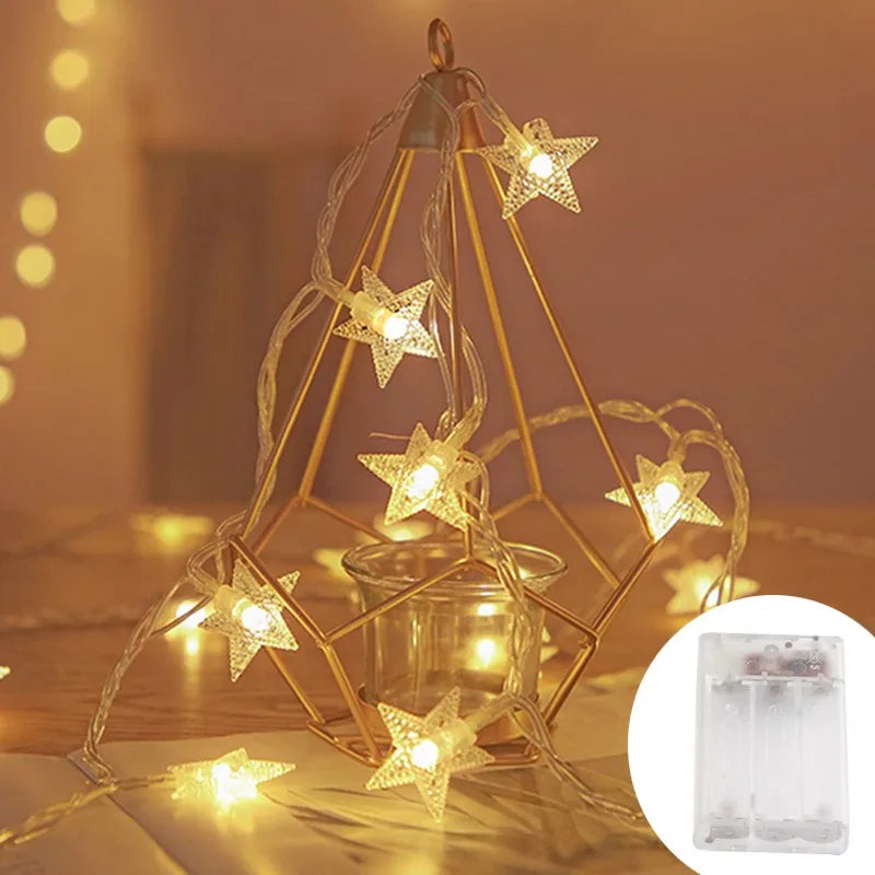 Guirlande Étoiles LED – Lumières Décoratives Chaudes pour Maison, Mariage, Fête & Noël